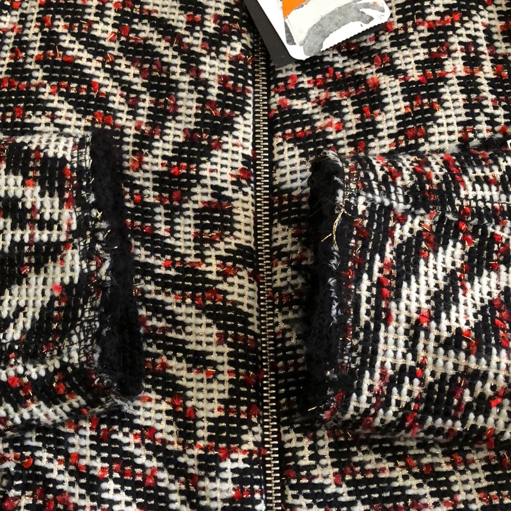 🔴❄️ZARA WOMAN BLACK TWEED JACKET NE SIZE XL/L🔴 - Picture 7 of 7